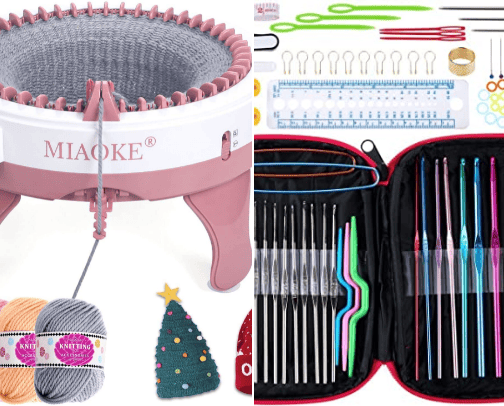 knitting/crocheting products cover photo collage