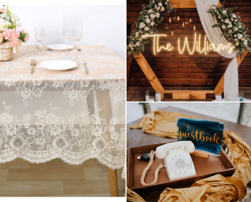Boho-Farmhouse Backyard Wedding Finds cover photo collage