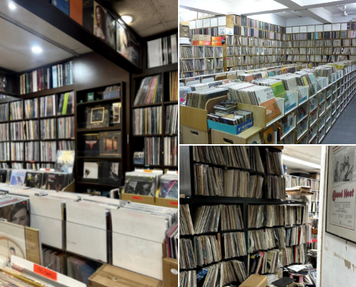 old cds, vinyl stores in singapore cover photo collage