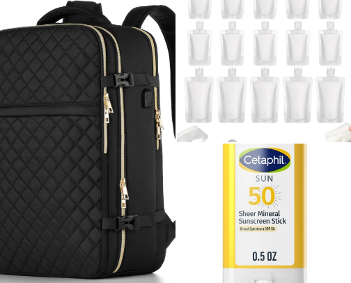 Theme Park in a Basic Economy Backpack cover photo collage