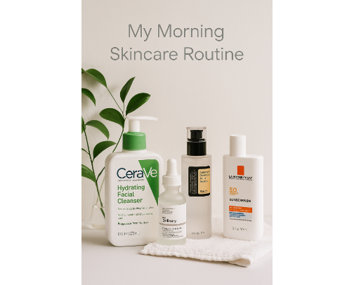 My morning Skincare routine cover photo collage
