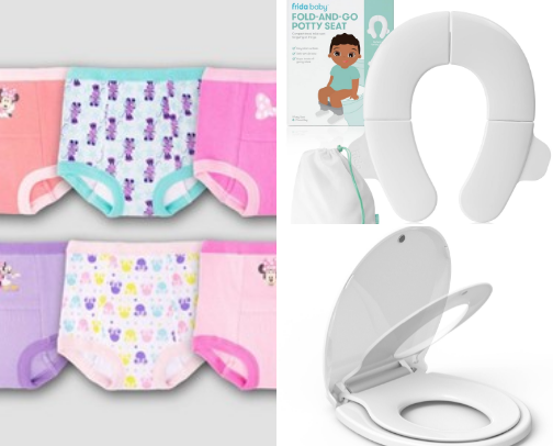Potty training essentials that actually worked, three kids in! cover photo collage