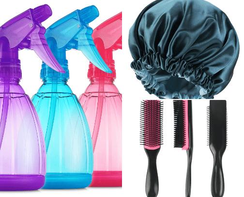 Hair tools for natural hair cover photo collage