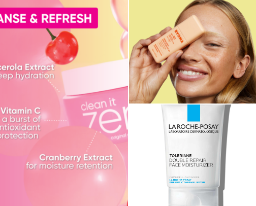 Clean and glowy skincare🤩 cover photo collage