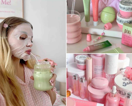 Hot Girl Morning/Night Routine🧖🏼‍♀️ | skincare cover photo collage