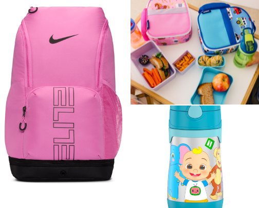 Backpacks for school children cover photo collage