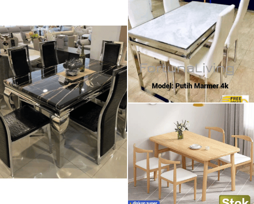Dining table cover photo collage