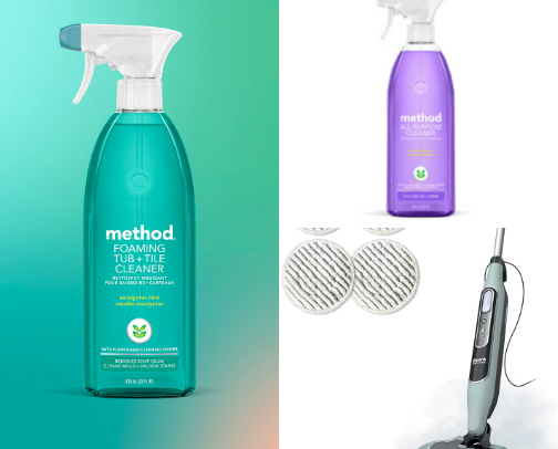 Cleaning items cover photo collage
