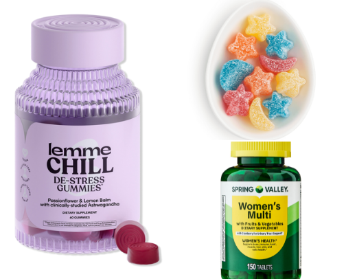 Supplements for cold, cough, flu, and daily multivitamins for all. cover photo collage