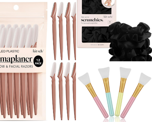 Skincare accessories cover photo collage