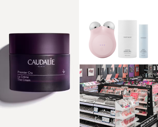Face care products cover photo collage