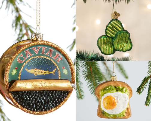 Deliciously Festive: Glass Ornaments for Food Lovers cover photo collage