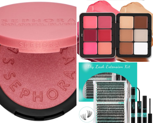 makeup and beauty products cover photo collage