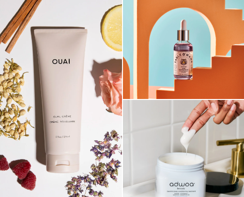 Curly hair products ➿ cover photo collage