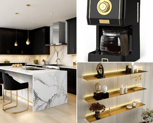 Moody kitchen cover photo collage