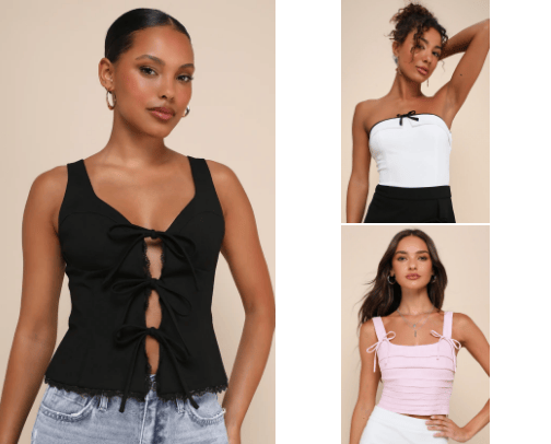 Lulus summer tops🌺 cover photo collage