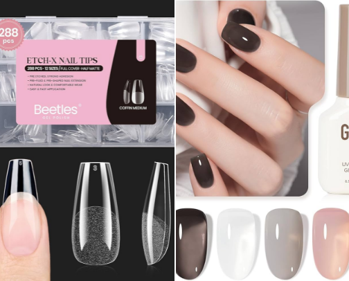 at-home Gel-X cover photo collage