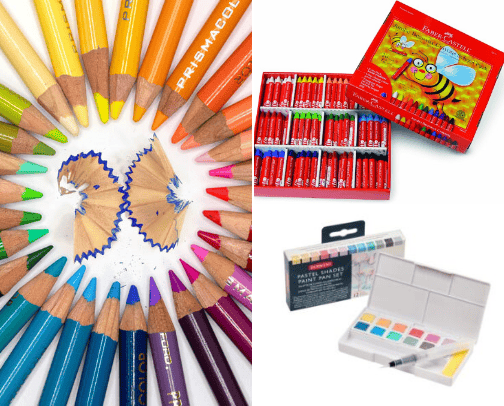 Art supplies for kids cover photo collage