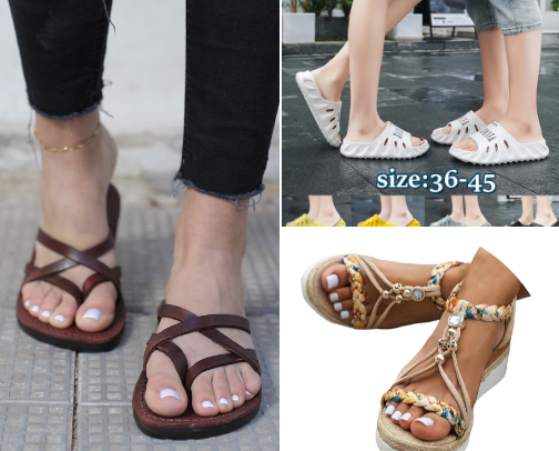 Ladies summer shoes cover photo collage