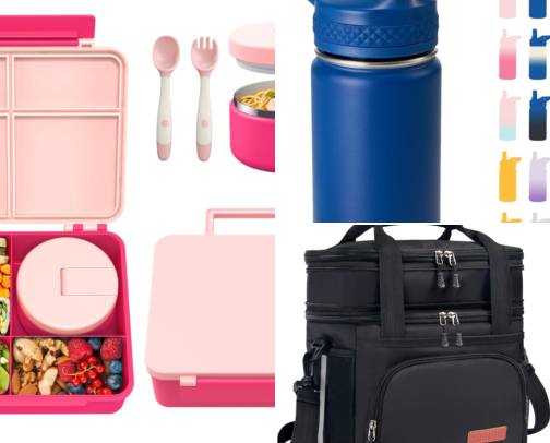 Kids Lunch, Water Bottles & School Essentials cover photo collage