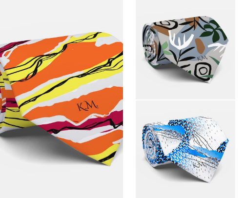 Stylish & Unique Men’s Neckties | Geometric, Abstract, Pastel & Novelty Designs cover photo collage