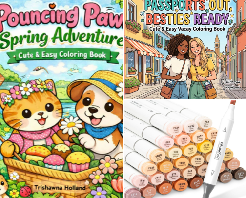 Color & Unwind – A Therapeutic Creative Escape 📚 cover photo collage