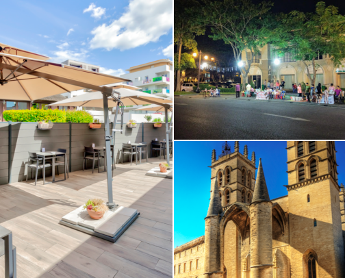 Walkable Sights, Quiet Corners & Easy City Days Montpellier, France cover photo collage