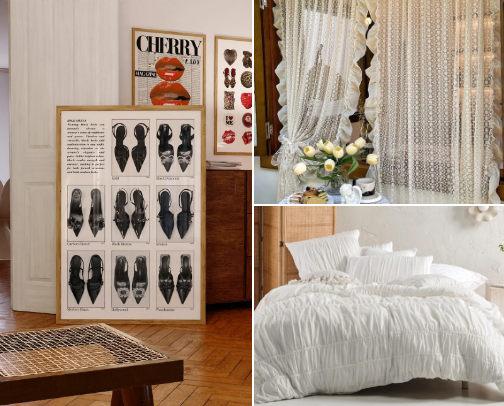 furniture + decor i have in my bedroom to make it minimalist yet cozy🕯️🧸 cover photo collage