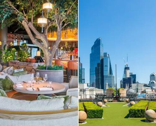 London rooftop restaurant cover photo collage