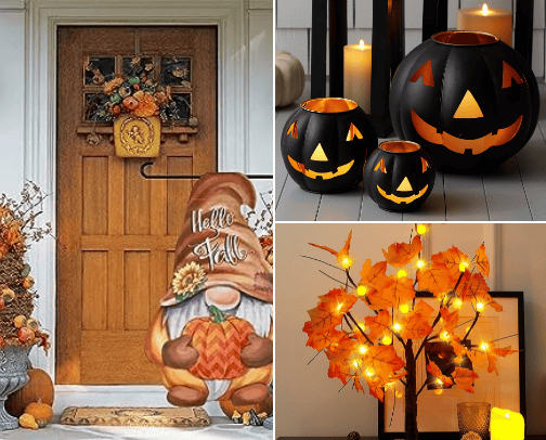 Halloween Fall Home Decor or Accents cover photo collage