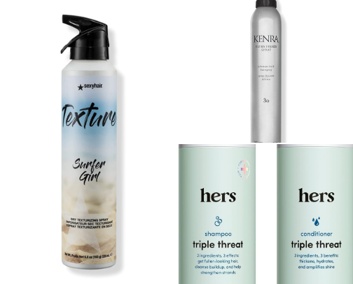 Hair products I use behind the chair. cover photo collage
