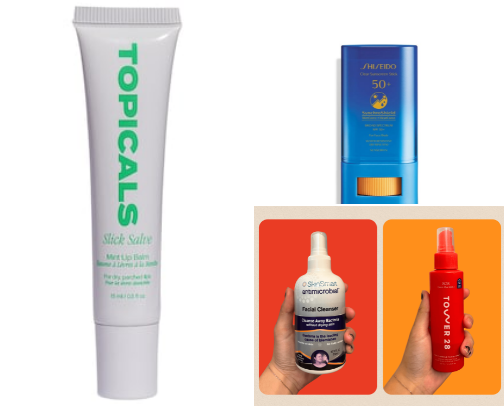 Dog momma 🐾 favorite beauty and skin recs for sweat, oily girls in the outdoors cover photo collage