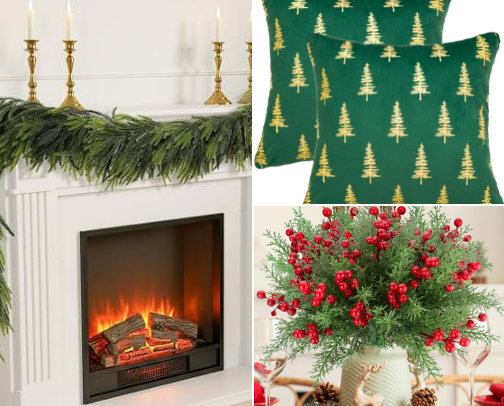 Christmas decorations cover photo collage