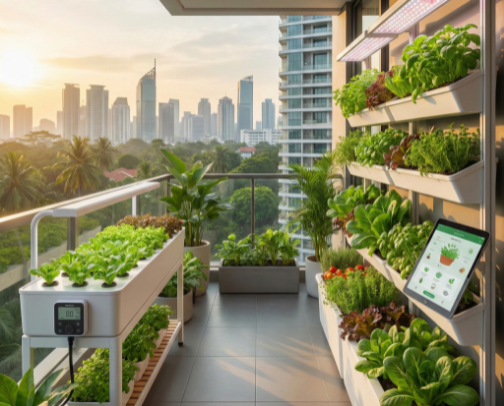 Rekomendasi Alat Berkebun Otomatis Terbaik untuk Solusi Urban Farming di Lahan Sempit Perkotaan cover photo collage