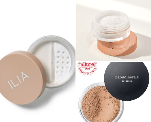 Acne safe powder collection cover photo collage