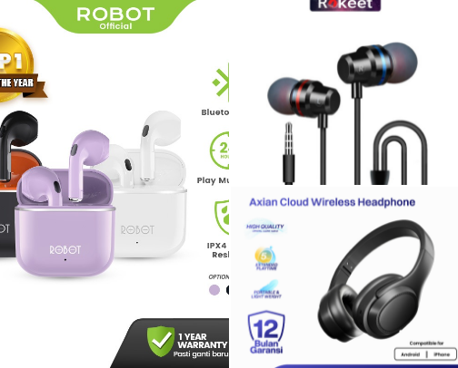 Headset bluetooth  bermacam type dan model terbaru cover photo collage