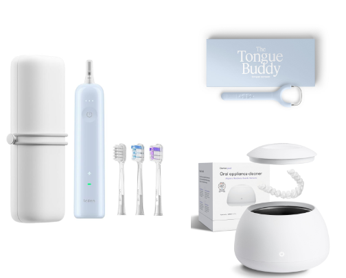 Everyday oral hygiene necessities cover photo collage