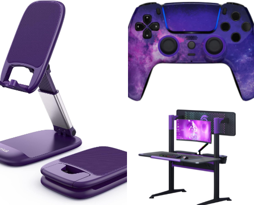 💜 Purple Gamer Setup cover photo collage