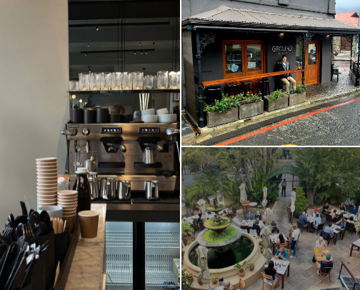 Aesthetic cafe cover photo collage