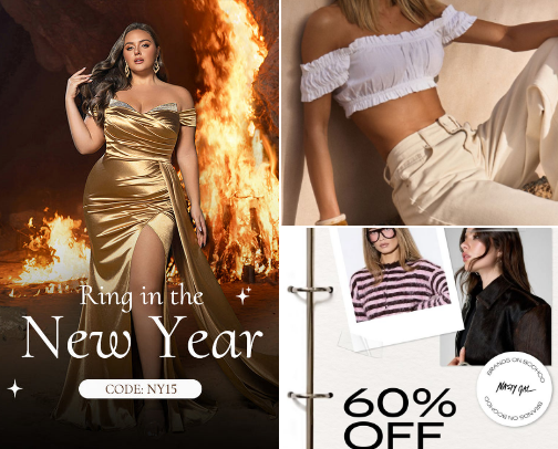 Plus size clothing apparel for women cover photo collage