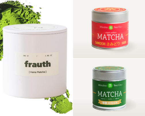 Matcha powders cover photo collage