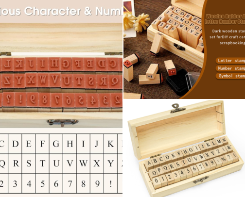 Save & Read - 42 Pcs Letter Stamps, Rubber Stamps Alphabet Stamps, Wooden Stamps Number Alphabet Letter Symbol Set for DIY Crafting, Scrapbooking Supplies, Card Making guide cover photo collage