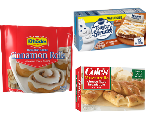 Frozen Rolls,Garlic And Cinnamon Breads cover photo collage