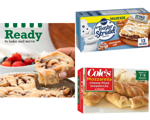 Frozen Rolls,Garlic And Cinnamon Breads cover photo collage