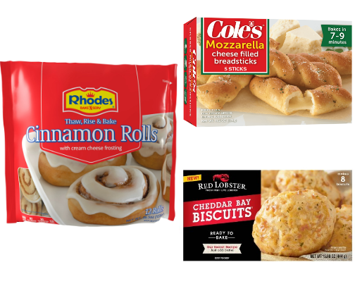 Frozen Rolls,Garlic And Cinnamon Breads cover photo collage