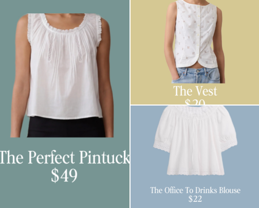 White Summer Tops cover photo collage