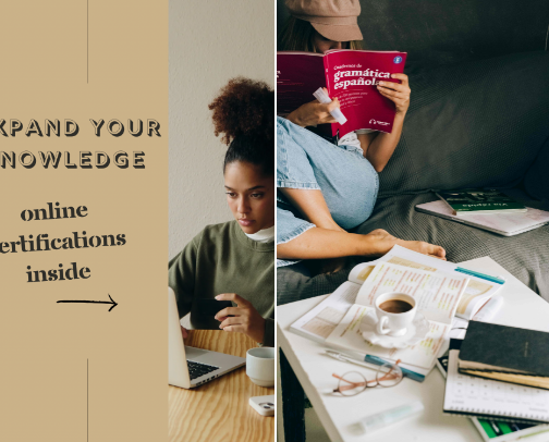 Expand Your Mind: A Curated List of Top-Tier Online Certifications in Arts, Business & Language cover photo collage