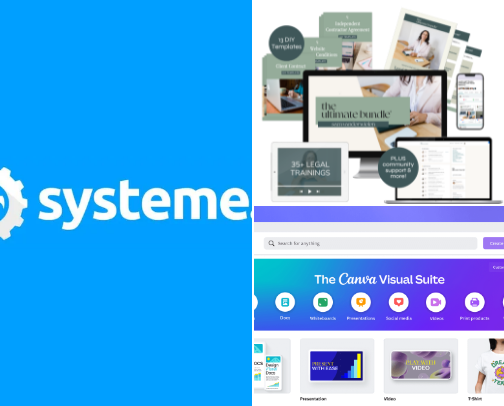 Starting on online business cover photo collage