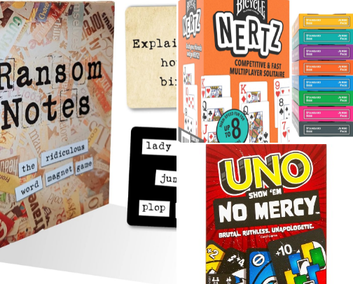 Family games, toys and puzzles we love cover photo collage