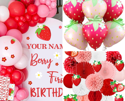 Berry 1st Birthday ideas cover photo collage